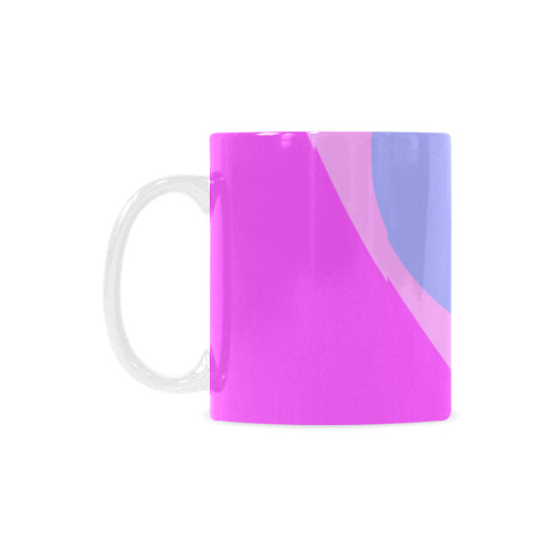 Abstract 703 - Retro Groovy Pink And Green Custom White Mug (11oz)