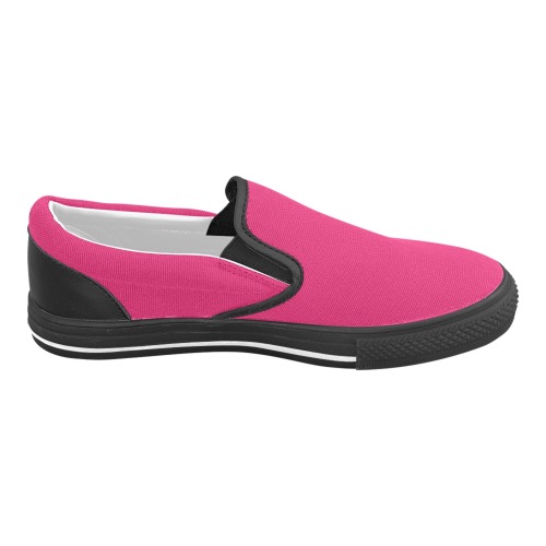color ruby Men's Slip-on Canvas Shoes (Model 019)