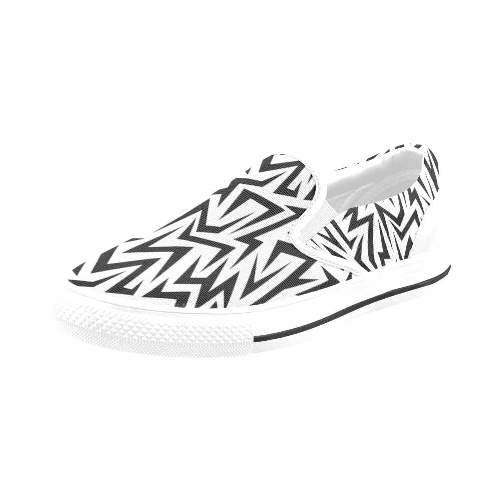 Jagged Flash Lightning Women's Slip-on Canvas Shoes (Model 019)