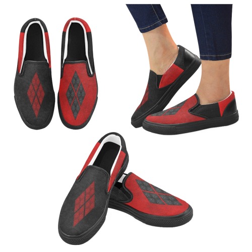 Harleyreddiamond Women's Unusual Slip-on Canvas Shoes (Model 019)