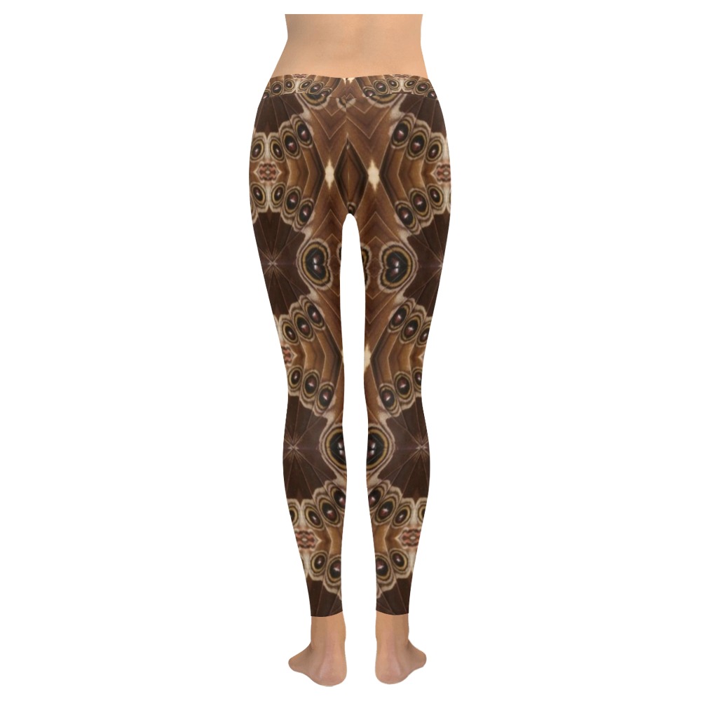 Butterfly Eyes Women's Low Rise Leggings (Invisible Stitch) (Model L05)