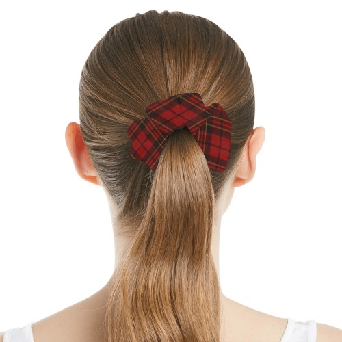 Red tartan plaid winter Christmas pattern holidays All Over Print Hair Scrunchie