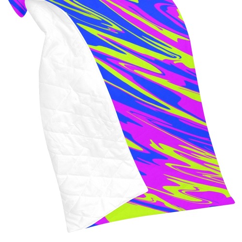 Spray Paint Pink Lime Blue Quilt 70"x80"