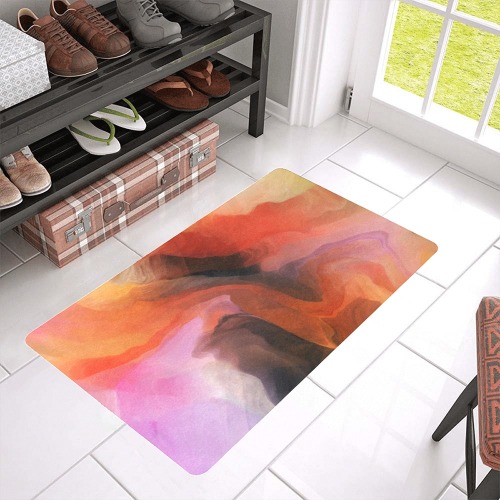 Waves desert paintbrush Doormat 30"x18" (Black Base)