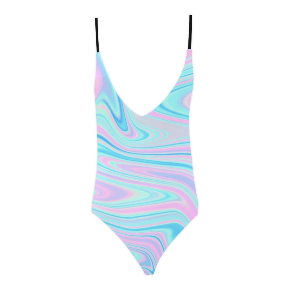 Abstract Swimsuit Sexy Lacing Backless One-Piece Swimsuit (Model S10)