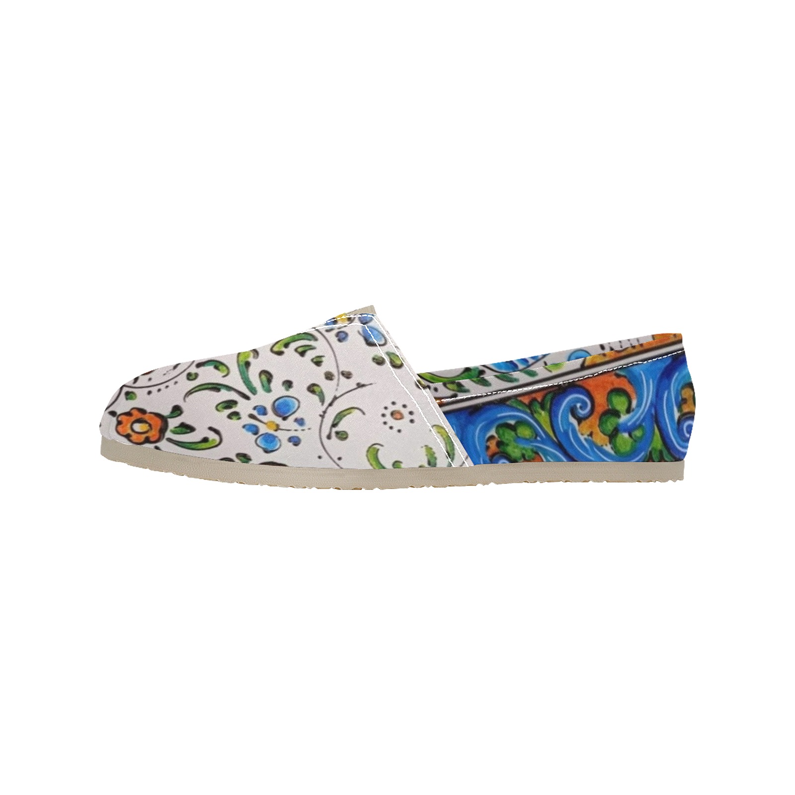 Floral Women's Classic Canvas Slip-On (Model 1206)