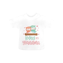 Loved By Grandma with Adorable Owls Baby Classic T-Shirt (Model T30)