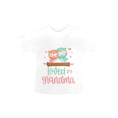Loved By Grandma with Adorable Owls Baby Classic T-Shirt (Model T30)