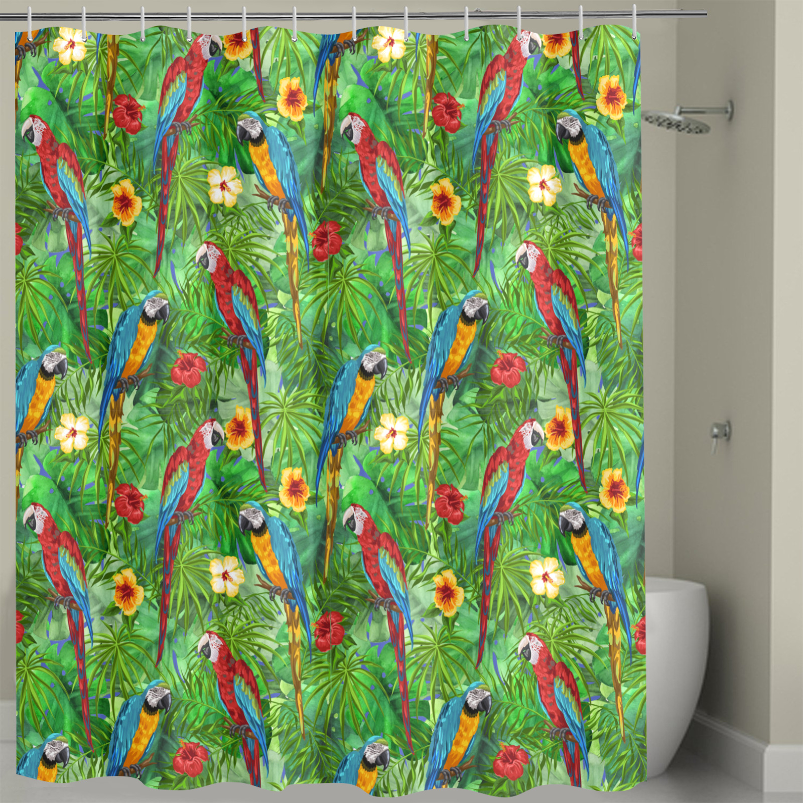 Rainforest Parrots Paradise Shower Curtain Shower Curtain 72" x 72"