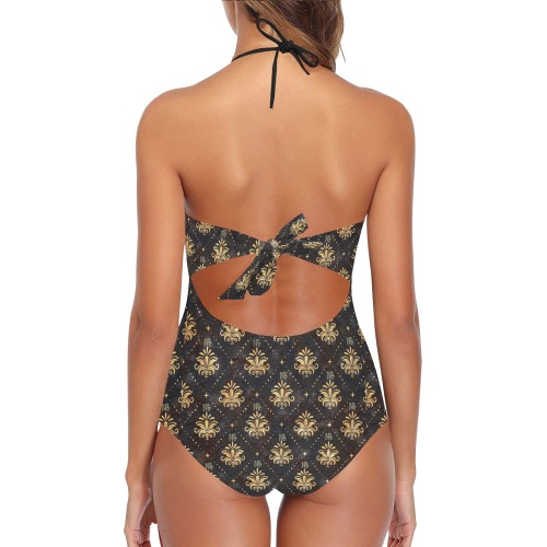 Royal Pattern by Nico Bielow Lace Band Embossing Swimsuit (Model S15)