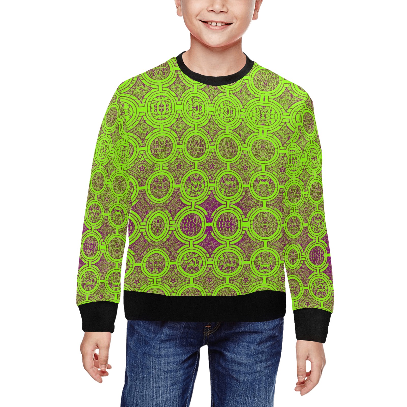 AFRICAN PRINT PATTERN 2 All Over Print Crewneck Sweatshirt for Kids (Model H29)