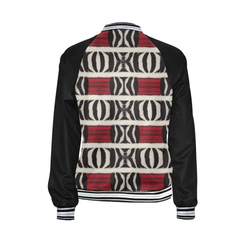 zebra print repeating pattern All Over Print Bomber Jacket for Women (Model H21)