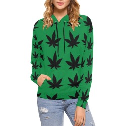 weed Hoddie All Over Print Hoodie for Women (USA Size) (Model H13)