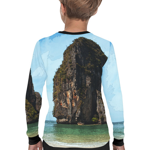 Phra-Nang Krabi Thailand Kids' All Over Print Long Sleeve T-shirt (Model T51)