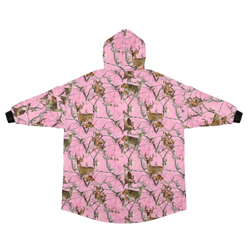 Adult Pink Deer Camo Blkt Hoodie Unisex Blanket Hoodie (Model H59)
