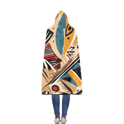 Charming tribal abstract art. Elegant pattern. Flannel Hooded Blanket 56''x80''