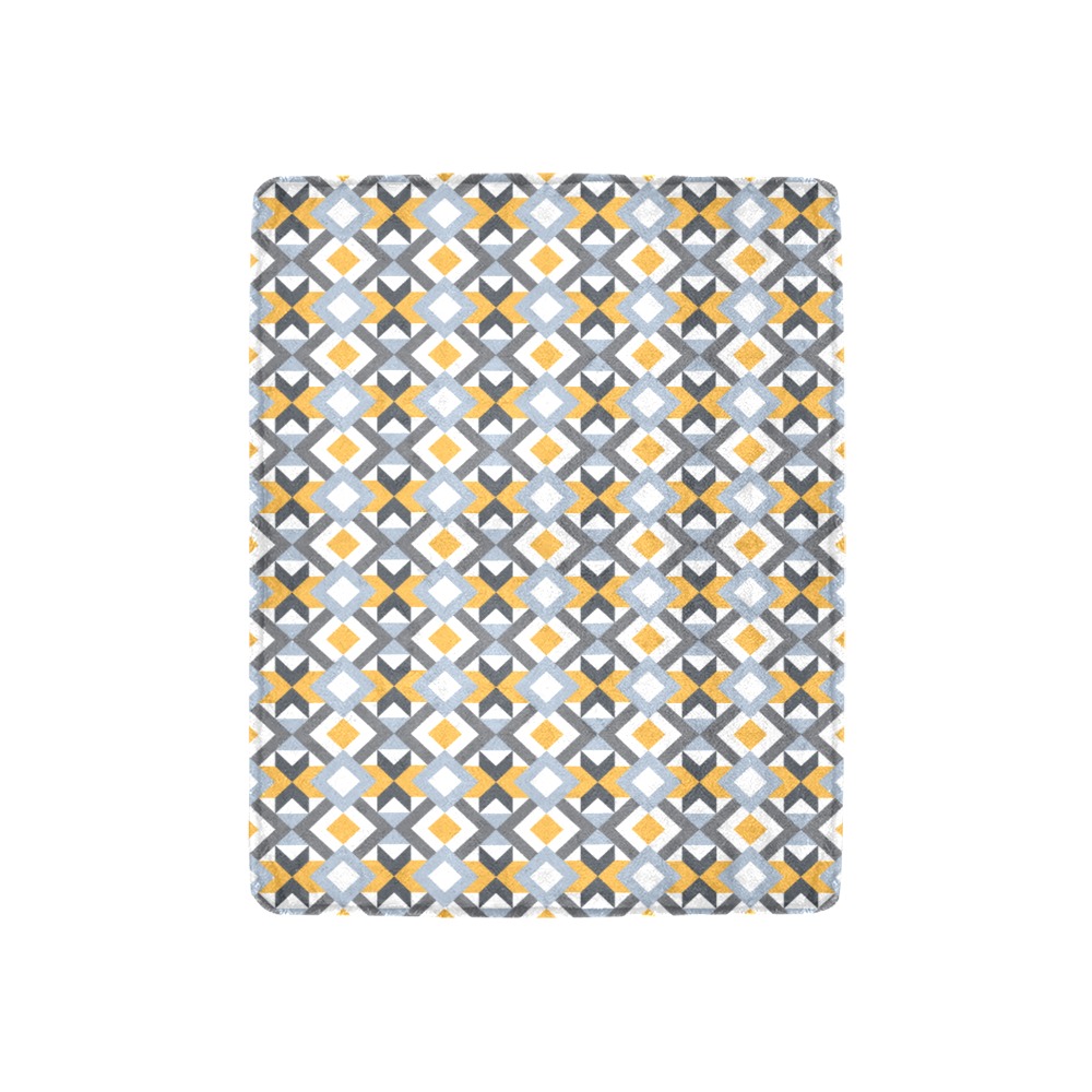 Retro Angles Abstract Geometric Pattern Ultra-Soft Micro Fleece Blanket 30''x40''