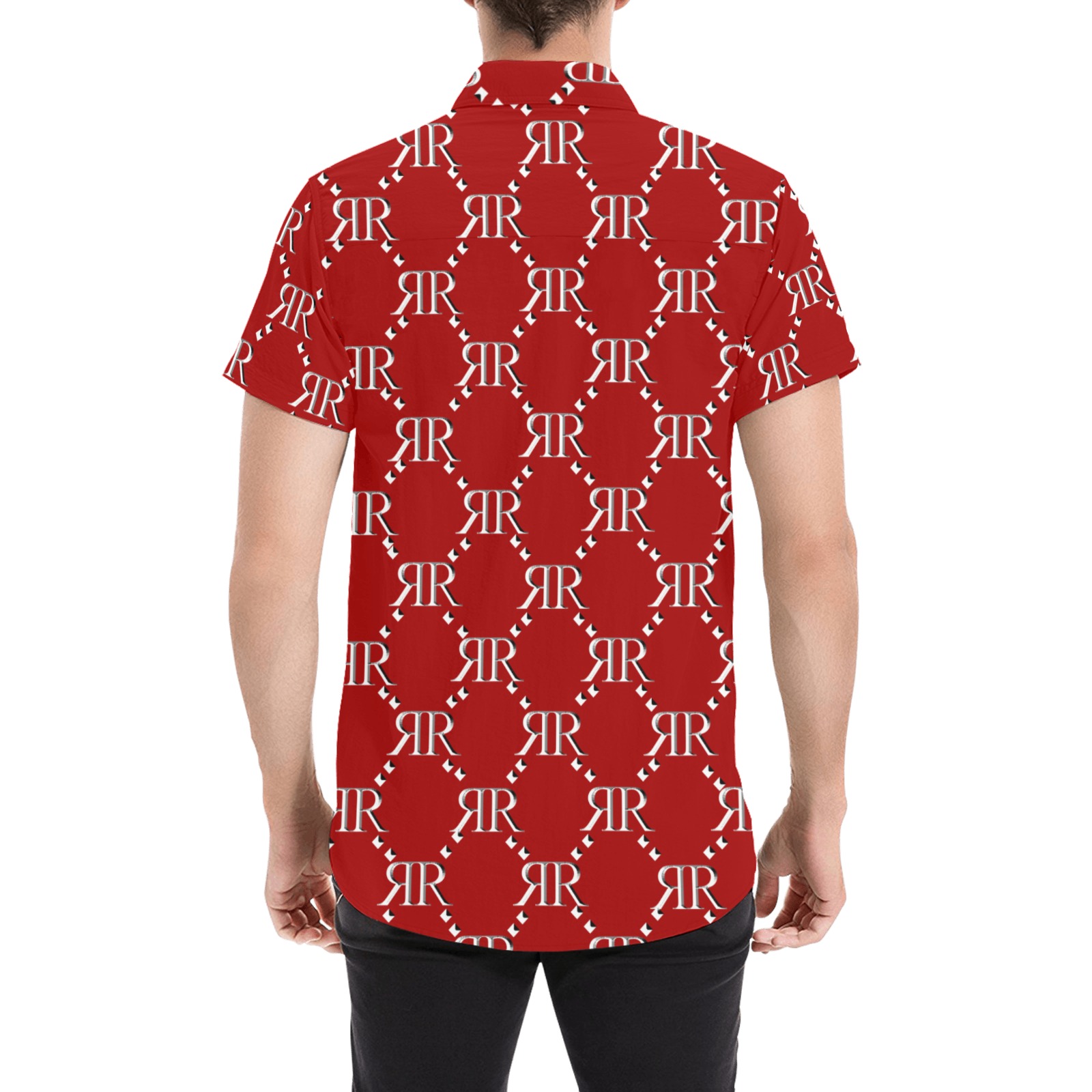 Rivera Royale Bevel on Red Men's All Over Print Short Sleeve Shirt (Model T53)