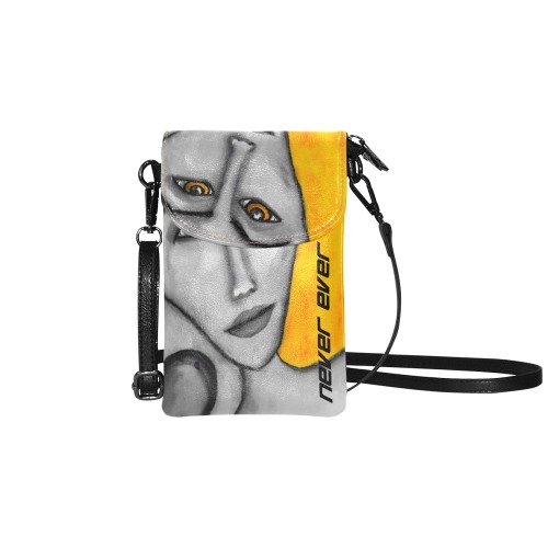 Grey Face Never Ever Small Cell Phone Purse (Model 1711)