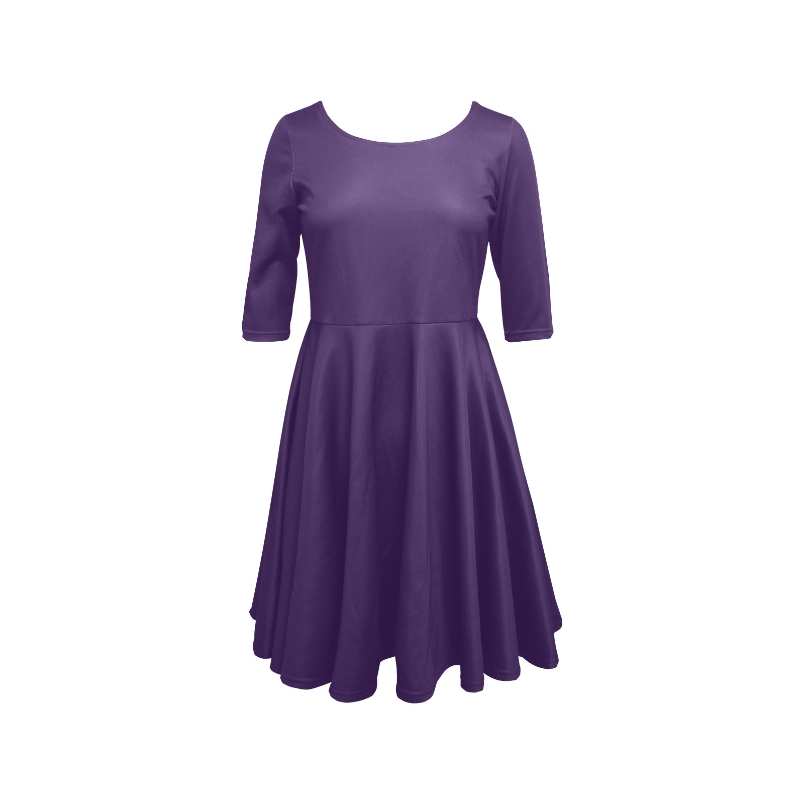 color Russian violet Half Sleeve Skater Dress (Model D61)