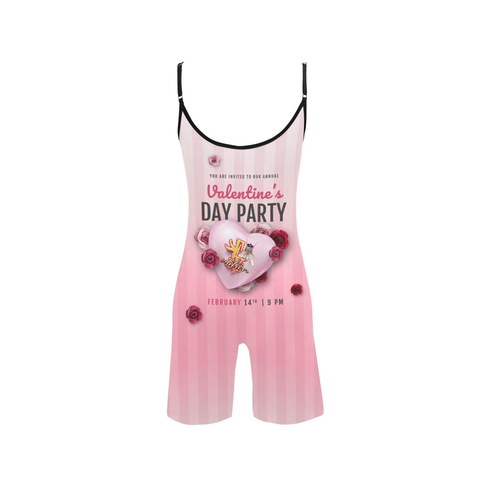 Valentines Day Party Collectable Fly Women's Short Yoga Bodysuit