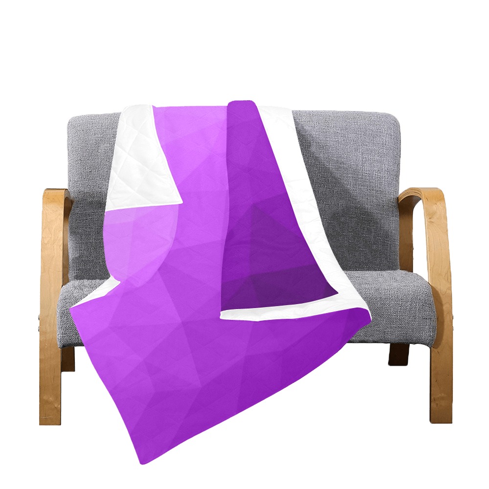 Purple gradient geometric mesh pattern Quilt 50"x60"