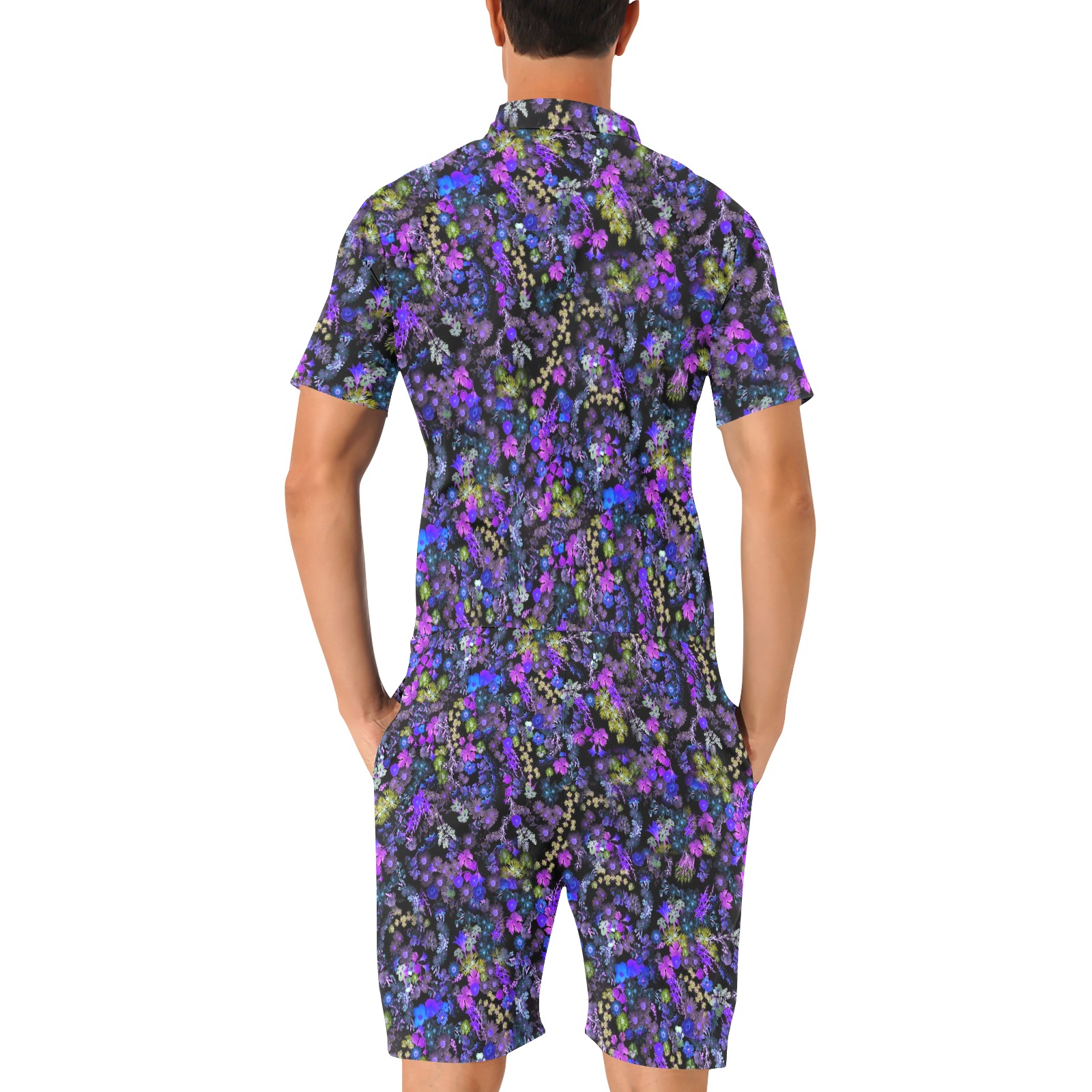 floral design 5 Men's Short Sleeve Jumpsuit