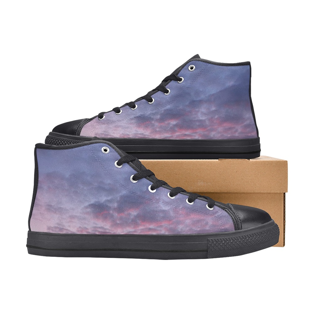 Morning Purple Sunrise Collection High Top Canvas Shoes for Kid (Model 017)