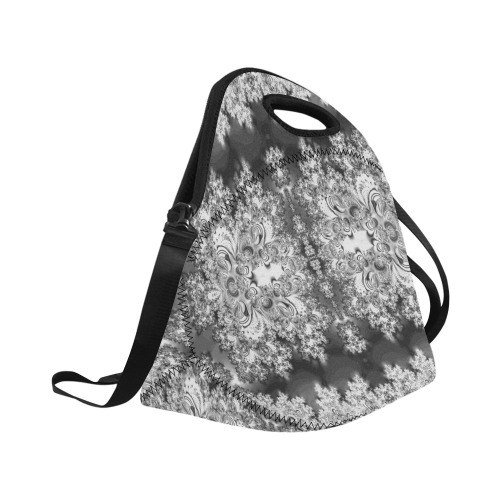 Silver Linings Frost Fractal Neoprene Lunch Bag/Large (Model 1669)