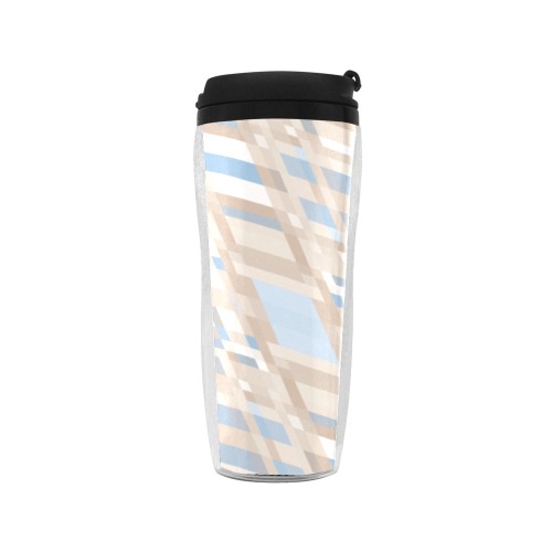 Cream and Blue Abstract Reusable Coffee Cup (11.8oz)