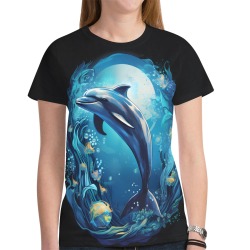 Dolphin T-shirt New All Over Print T-shirt for Women (Model T45)