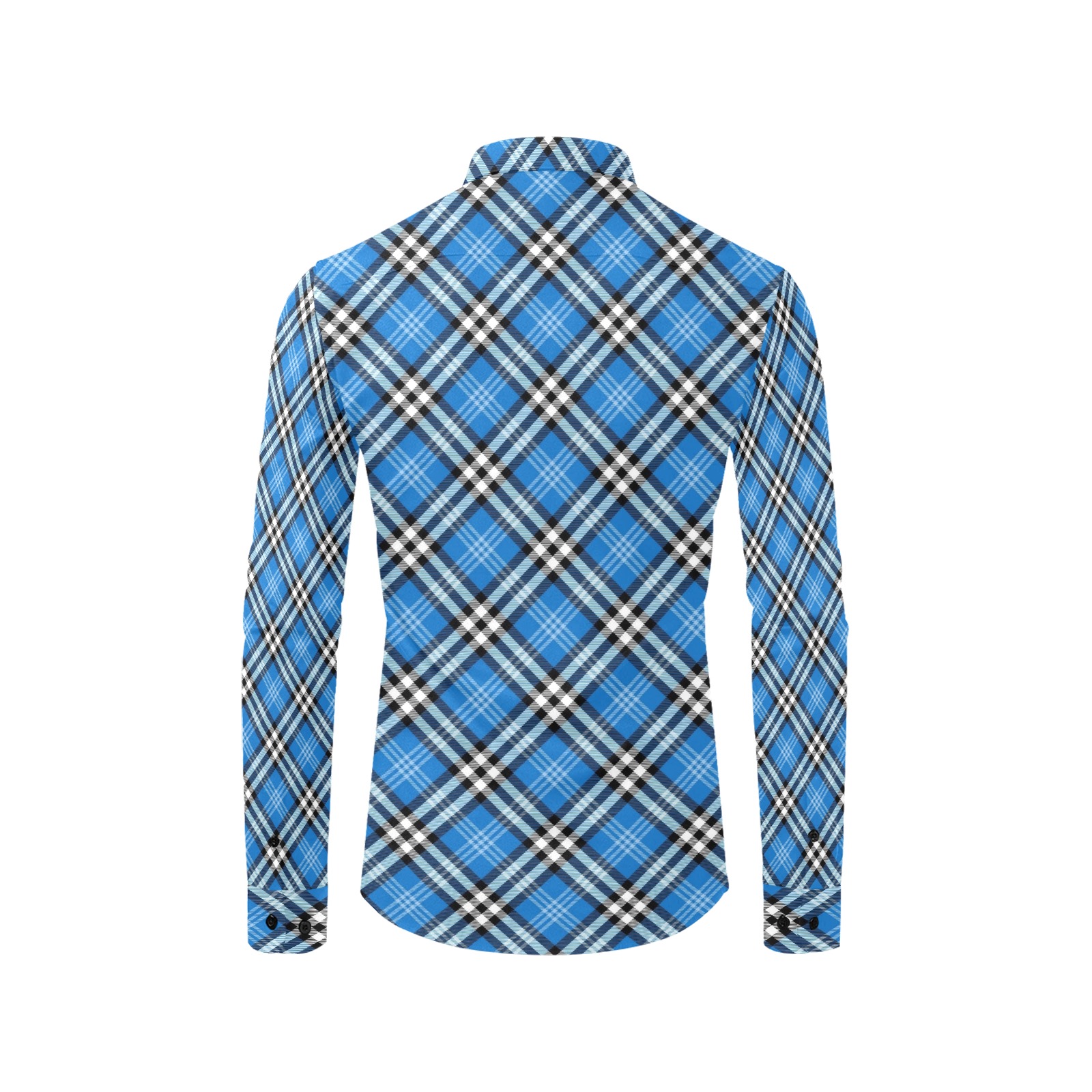 Blue Tartan Plaid Men's All Over Print Casual Dress Shirt (Model T61)