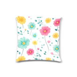 Flowers Custom Zippered Pillow Case 16"x16"(Twin Sides)