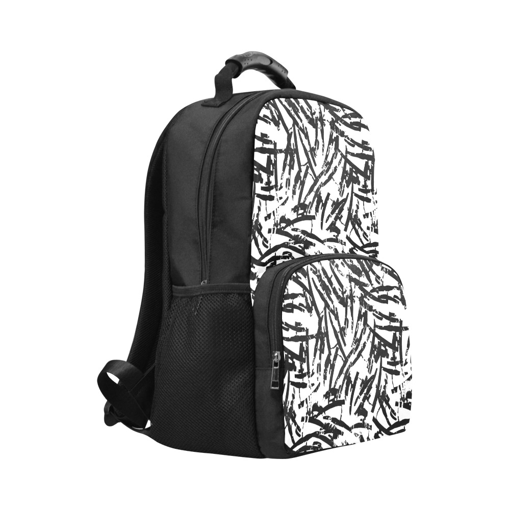 Brush Stroke Black and White Unisex Laptop Backpack (Model 1663)