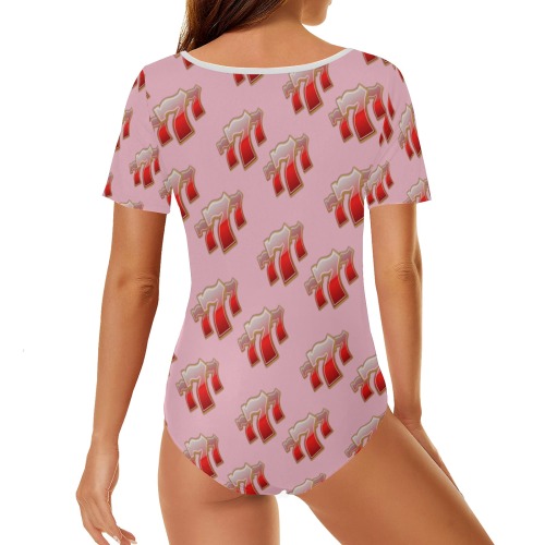 Las Vegas Lucky Sevens 777 - Pink Women's Short Sleeve Bodysuit