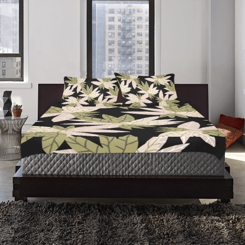 Gorgeous Earth Tone Floral Abstract 3-Piece Bedding Set