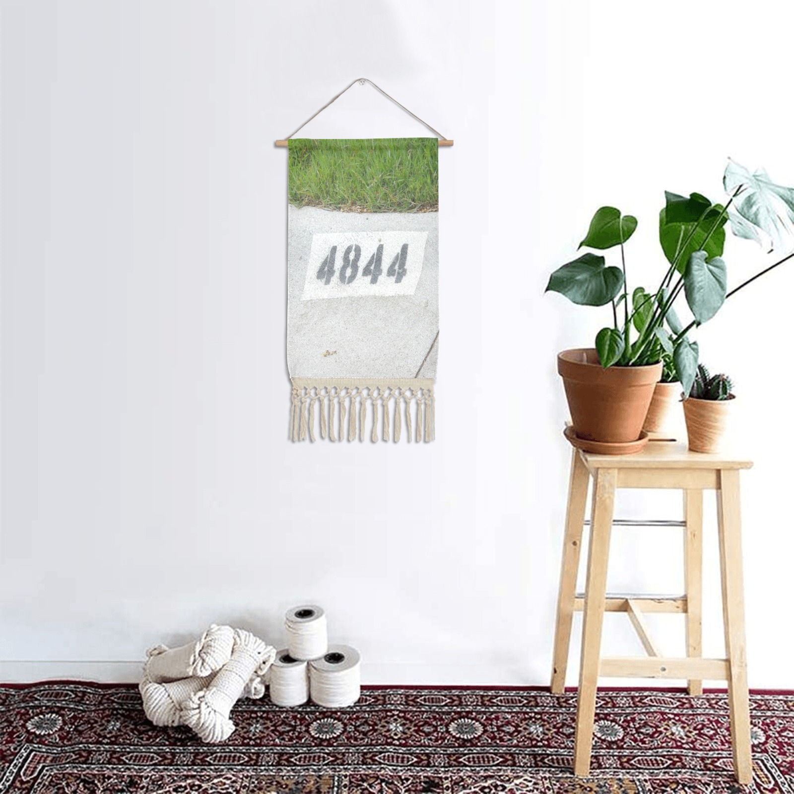 Street Number 4844 Linen Hanging Poster