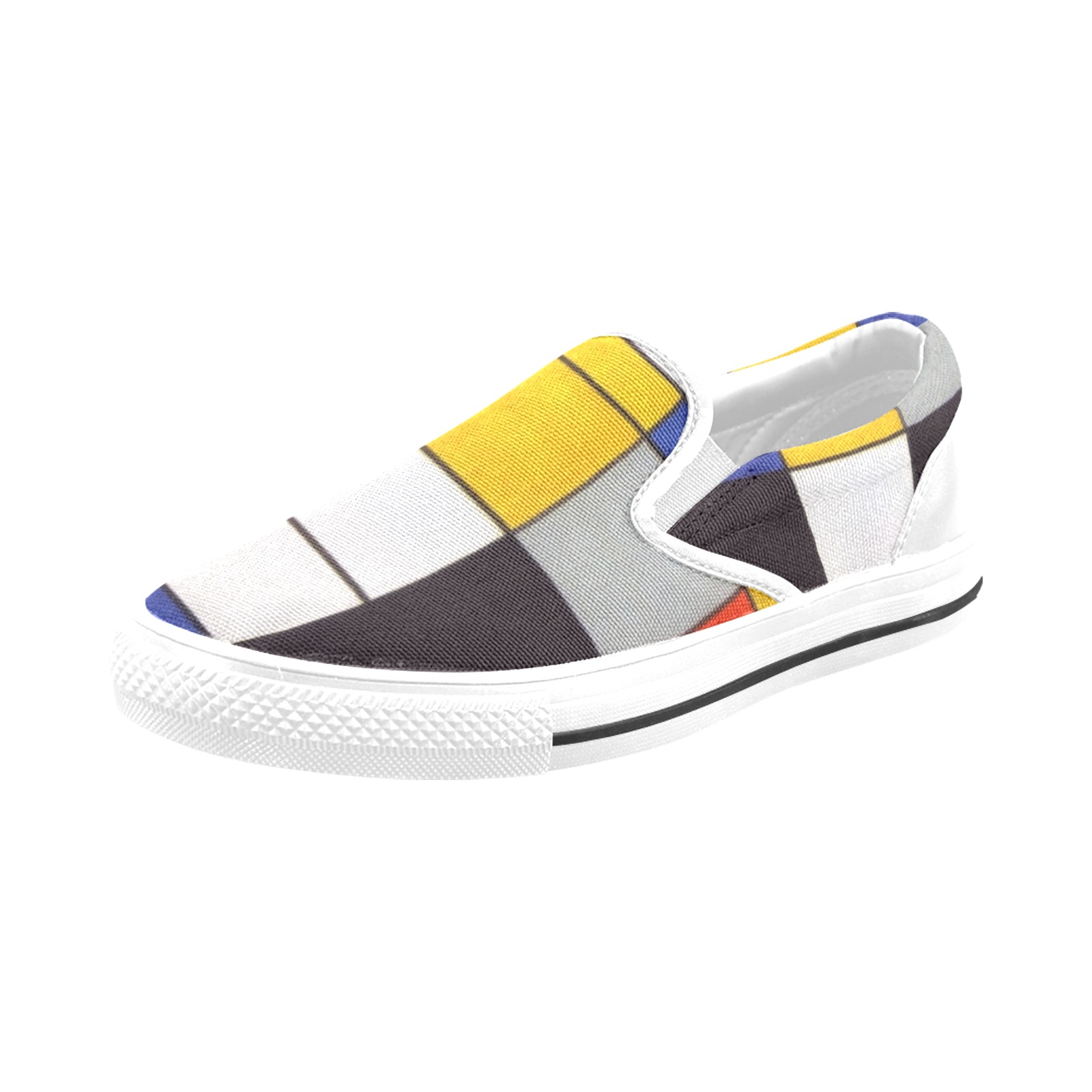 Composition A by Piet Mondrian Slip-on Canvas Shoes for Kid (Model 019)