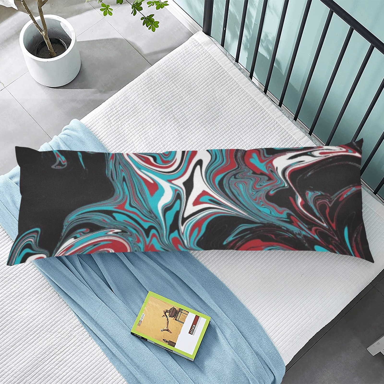 Dark Wave of Colors Body Pillow Case 20" x 54" (Two Sides)