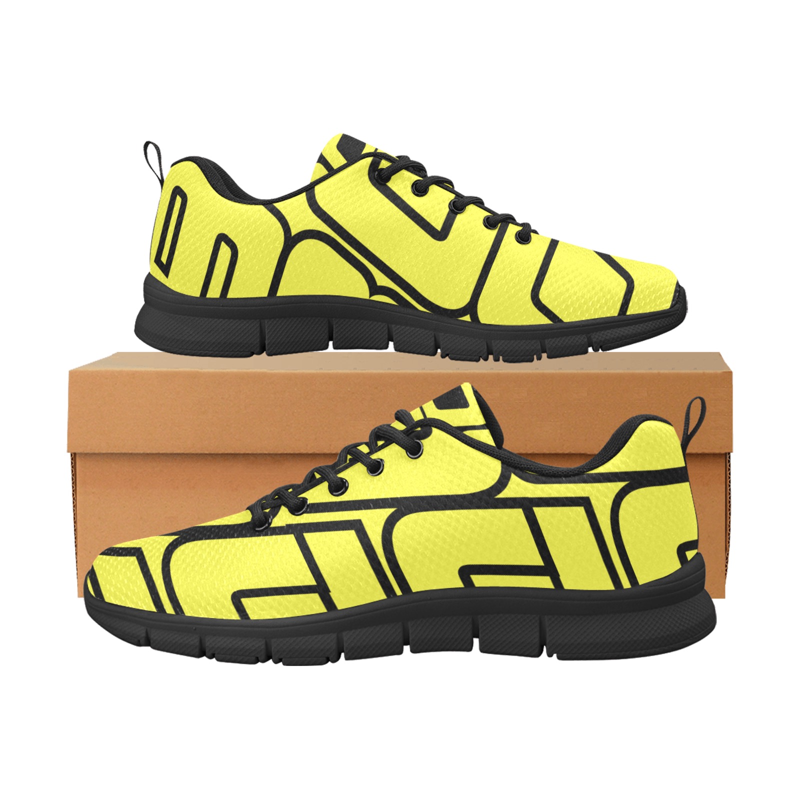 BXB SNEEKS YELLOW Men's Breathable Running Shoes (Model 055)