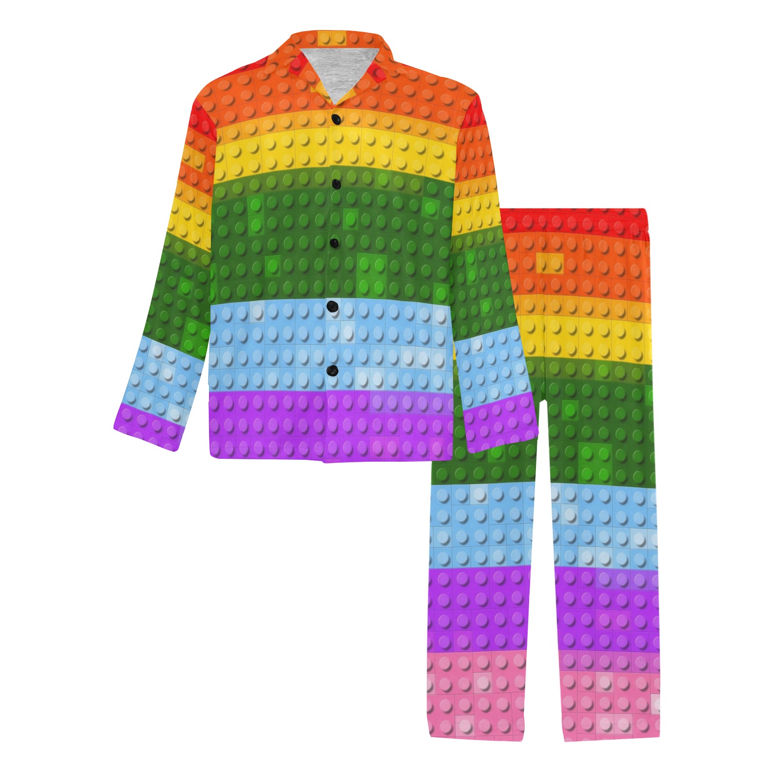 Rainbow 2021 by Nico Bielow Men's V-Neck Long Pajama Set