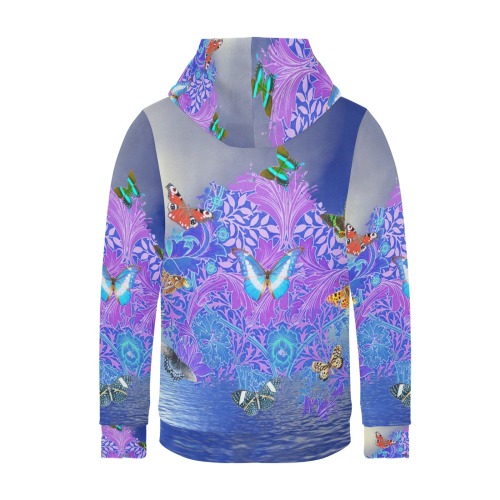 Butterfly Tree Women's Long Sleeve Fleece Hoodie (Model H55)