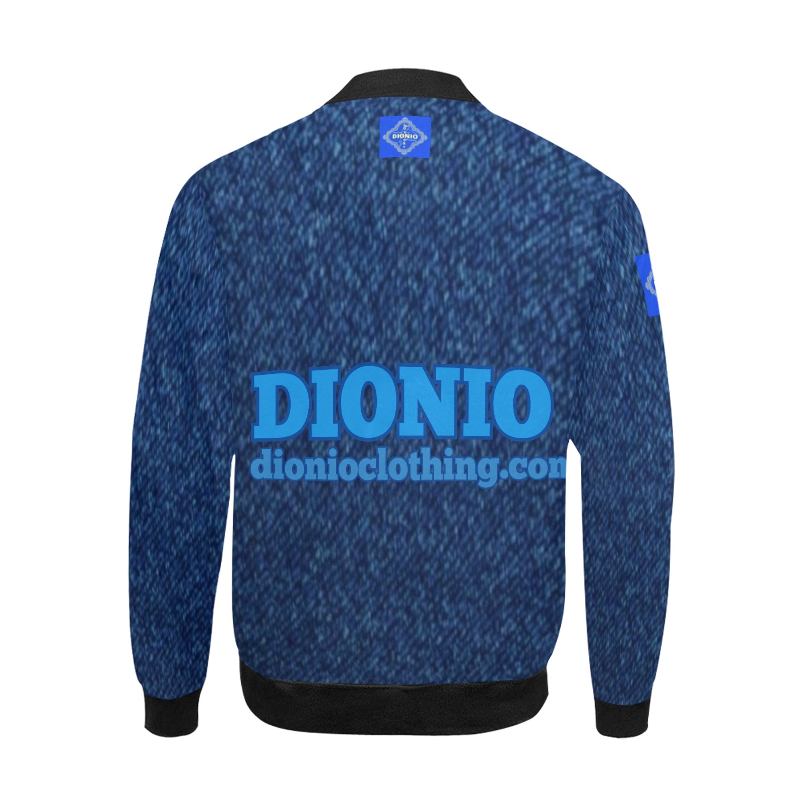 DIONIO - Men's Jean Bomber Jacket (Blue Luxury Logo) All Over Print Bomber Jacket for Men (Model H31)