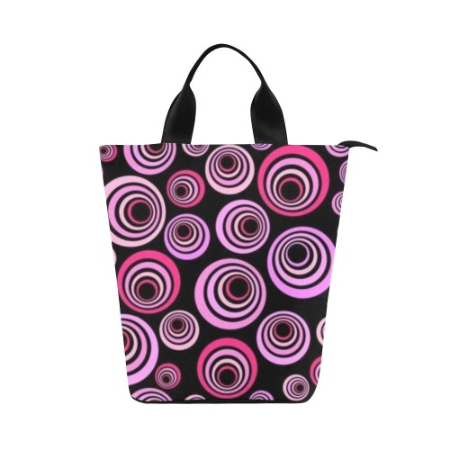 Retro Psychedelic Pretty Pink Pattern Nylon Lunch Tote Bag (Model 1670)
