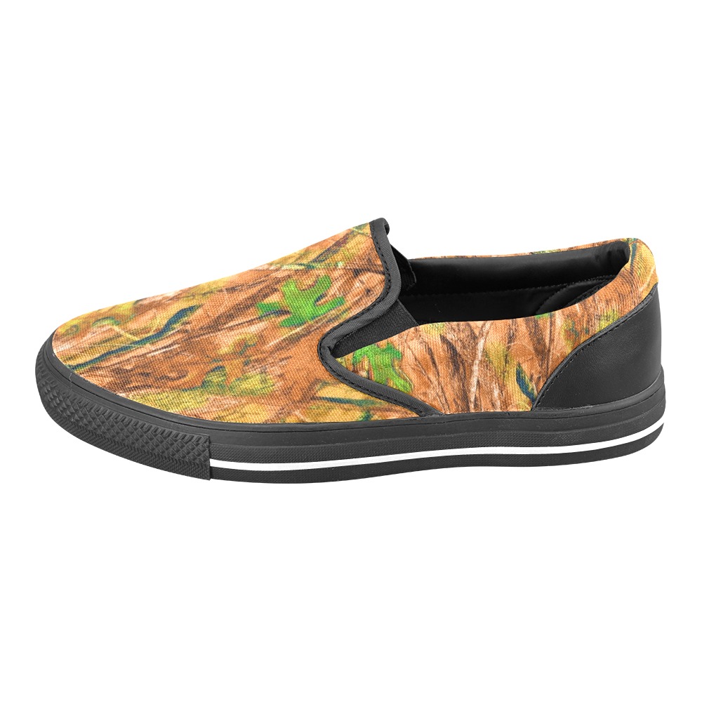 NOMON - Field to Stream to Couch - Enhanced Camo Women's Slip-on Canvas Shoes (Model 019)