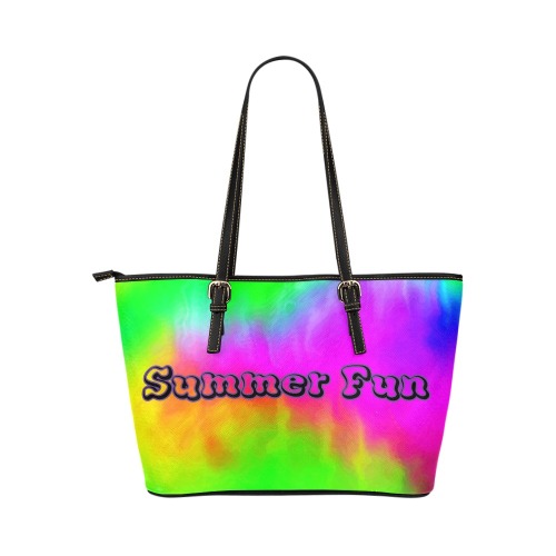 Summer Fun Leather Tote Bag/Large (Model 1651)