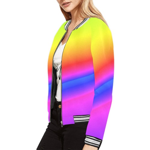 spectrum All Over Print Bomber Jacket for Women (Model H21)
