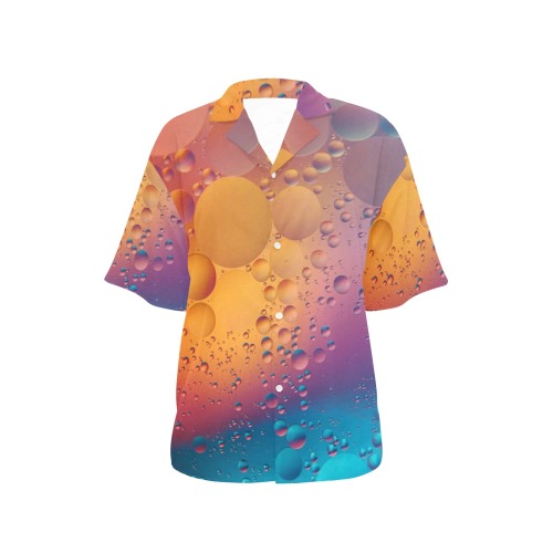 Colorful Bubbles All Over Print Hawaiian Shirt for Women (Model T58)