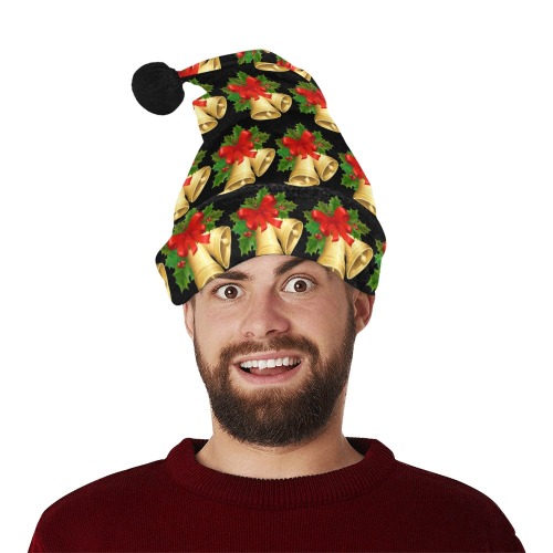 Christmas Bells holly Santa Hat