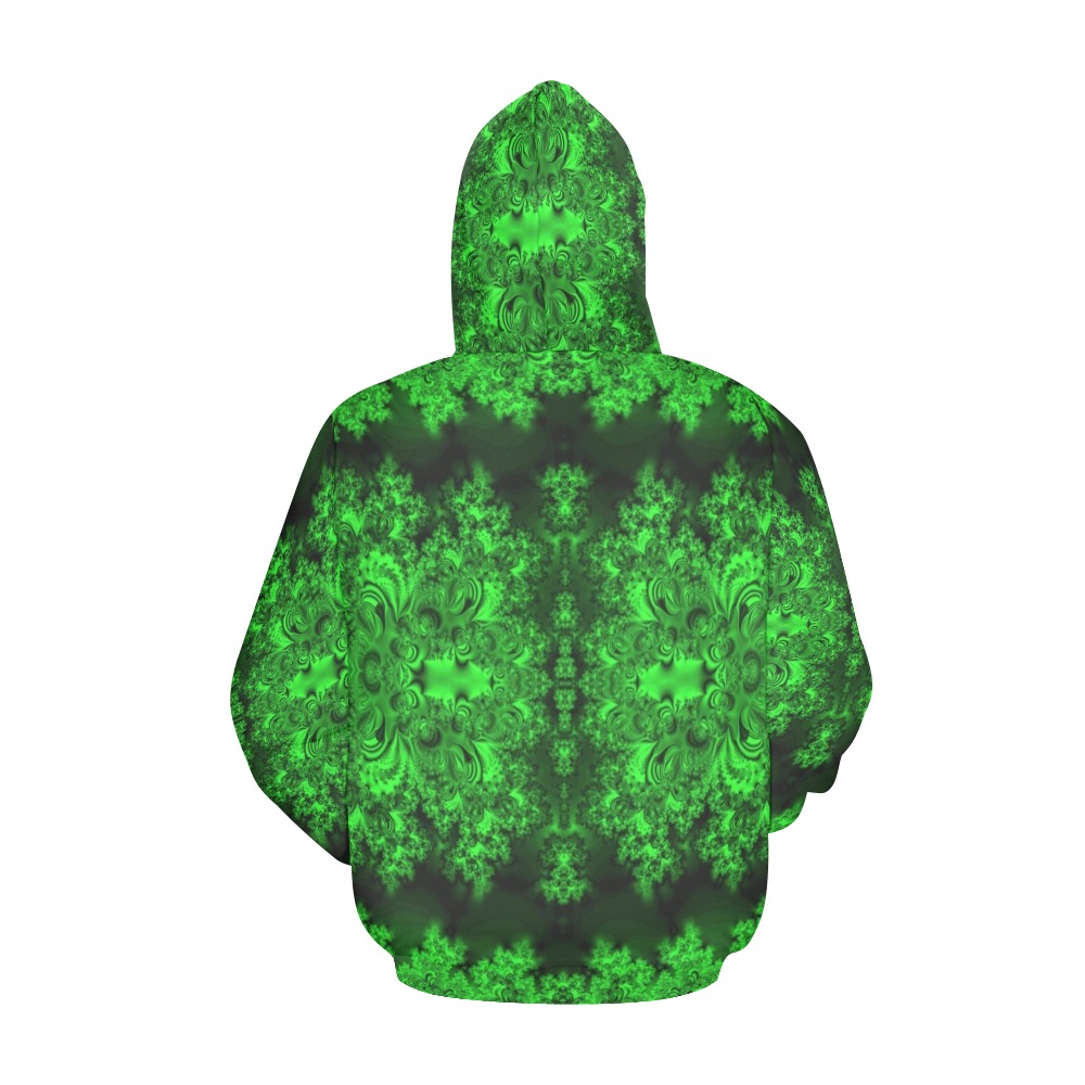 Frost on the Evergreens Fractal All Over Print Hoodie for Men (USA Size) (Model H13)